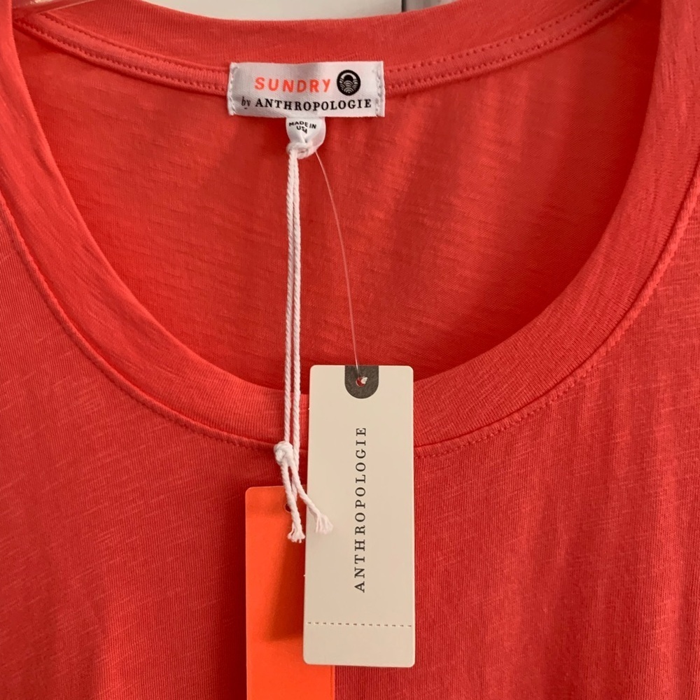 Anthropologie Sundry T-shirt dress coral NEW - Picture 3 of 5
